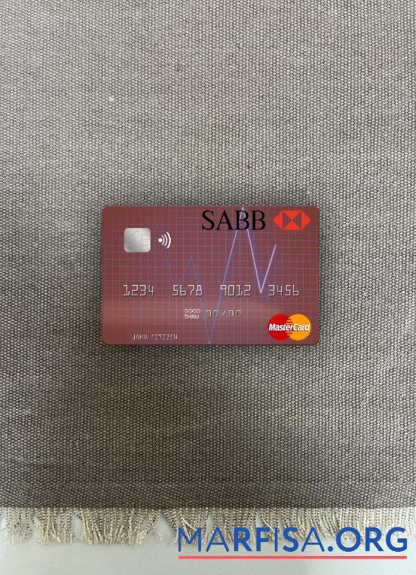 Realistic Saudi Arabia The Saudi British Bank mastercard photolook front download for verification